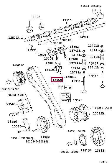 Toyota 13568-19176 Timing belt 1356819176