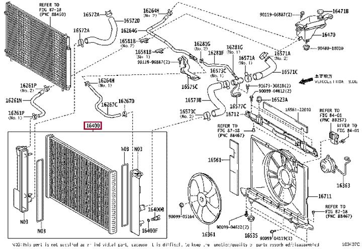 Engine cooling radiator Toyota Verso: 164000D470 Toyota Engine cooling radiator