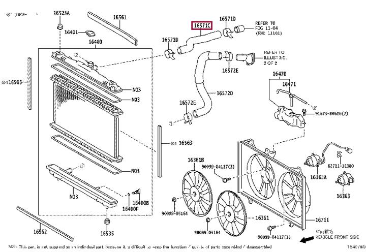 Toyota 16571-36100 Refrigerant pipe 1657136100