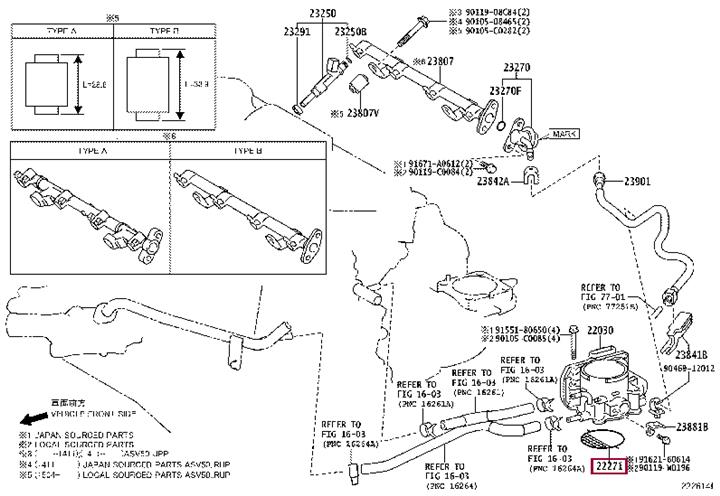 2227136010 Toyota GASKET THROTTLE BODY