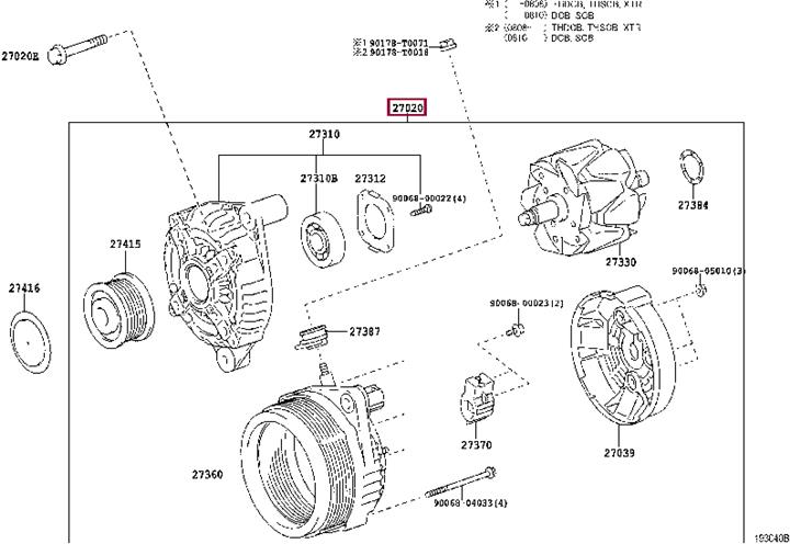 Toyota 27060-0L080 Alternator 270600L080