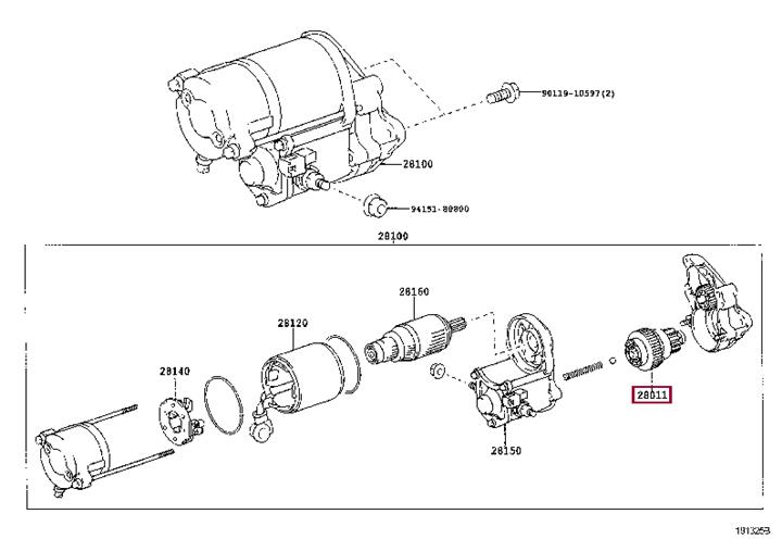 2801150060 Toyota Freewheel gear, starter