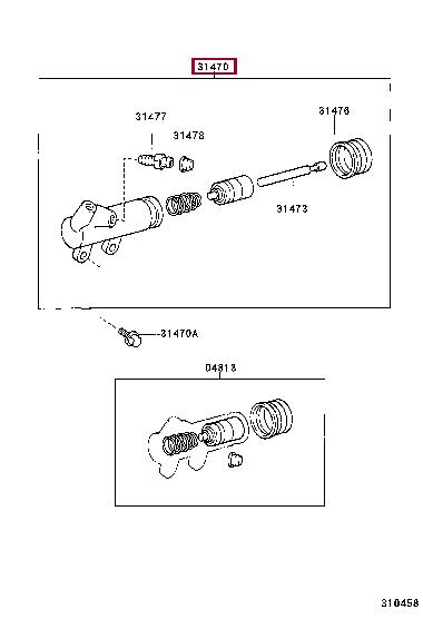 3147060280 Toyota Clutch slave cylinder