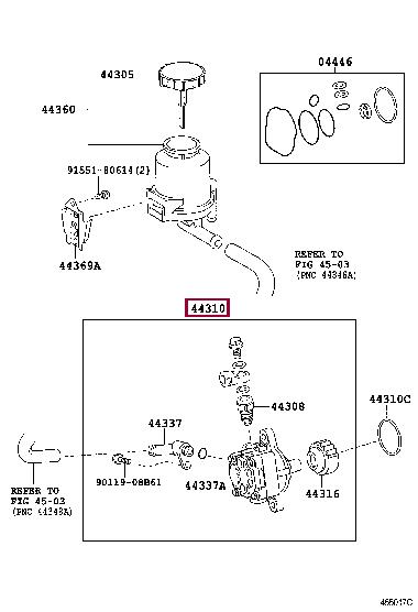 Toyota 44310-60500 Hydraulic Pump, steering system 4431060500 4431060500 Toyota Hydraulic Pump, steering system