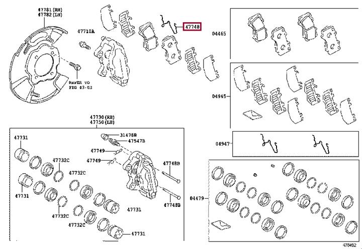 Brake pad spring Toyota 47748-35010