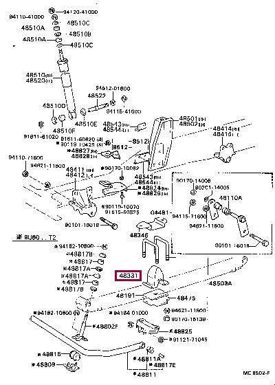 4830436150 Toyota Rubber damper