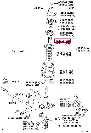 Toyota 48331-42040 Rubber buffer, suspension 4833142040