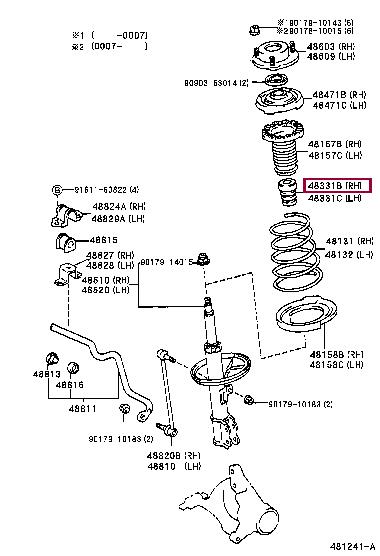Toyota 48331-48010 Rubber buffer, suspension 4833148010