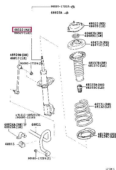 Toyota 48510-A9190 Shock absorber assy 48510A9190
