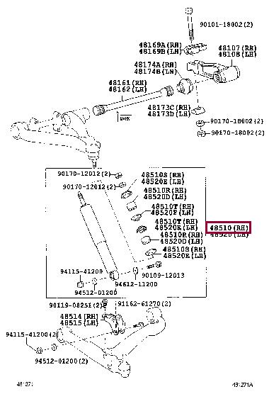 4851180093 Toyota Shock absorber assy