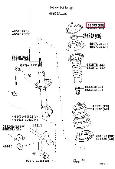 Toyota 48609-33170 Front Shock Absorber Support 4860933170