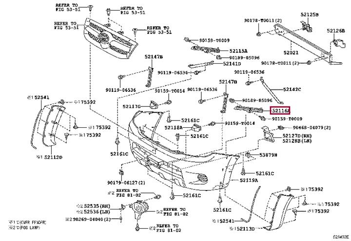 521160K011 Toyota Bracket bumper