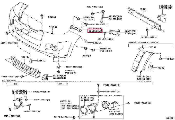 521160K060 Toyota Bracket bumper