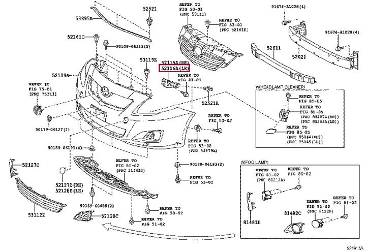 5211612390 Toyota Bracket bumper