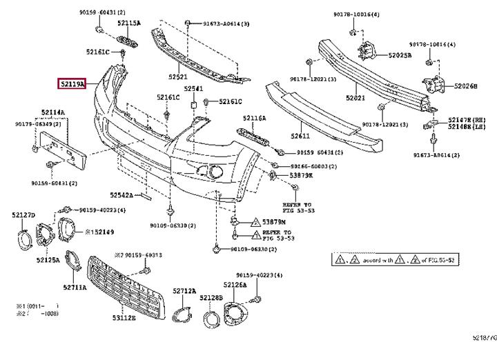 521196A911 Toyota Front bumper
