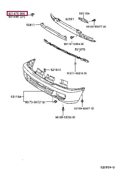 5214760050 Toyota Bracket front bumper
