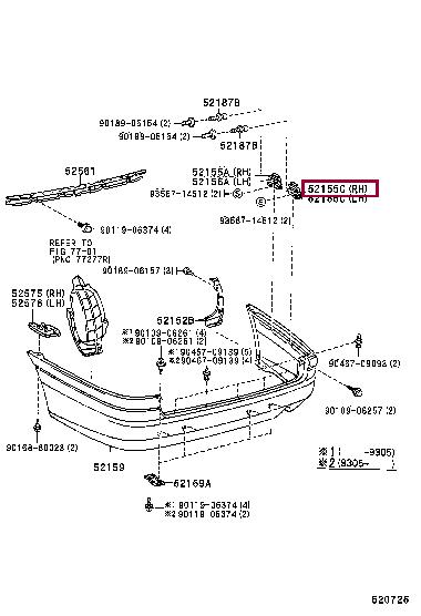 5215521020 Toyota Bracket bumper