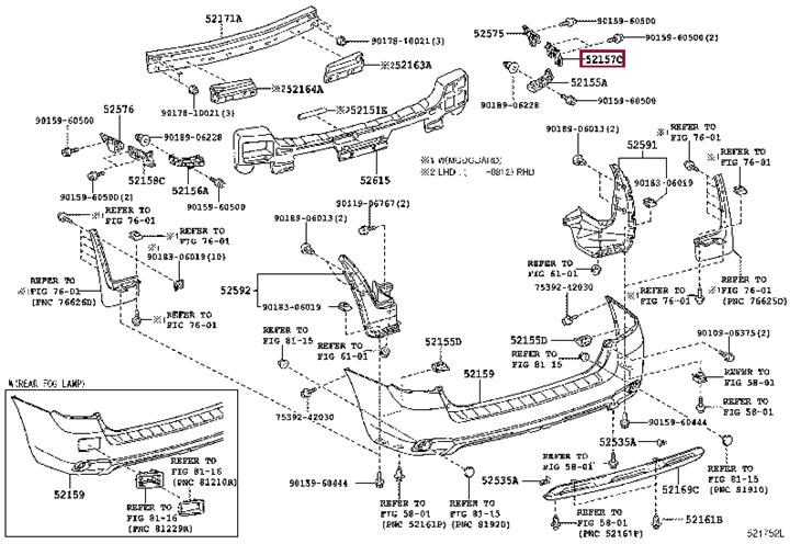 5215748010 Toyota Bracket bumper