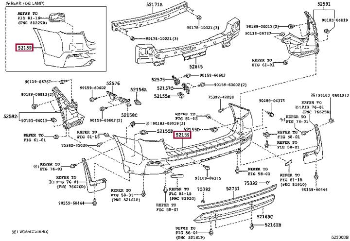 5215948918 Toyota Bumper rear