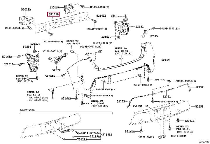 5217102170 Toyota Bracket bumper