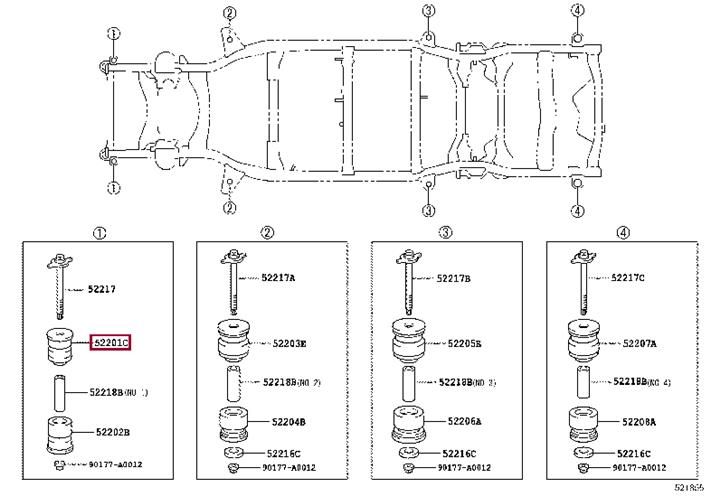 522010C020 Toyota CUSHION SUB-ASSY, CA
