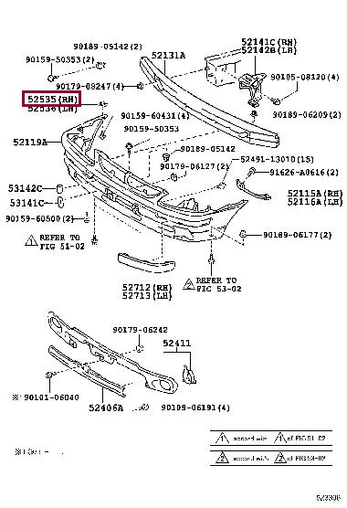 5253530150 Toyota Bumper mount