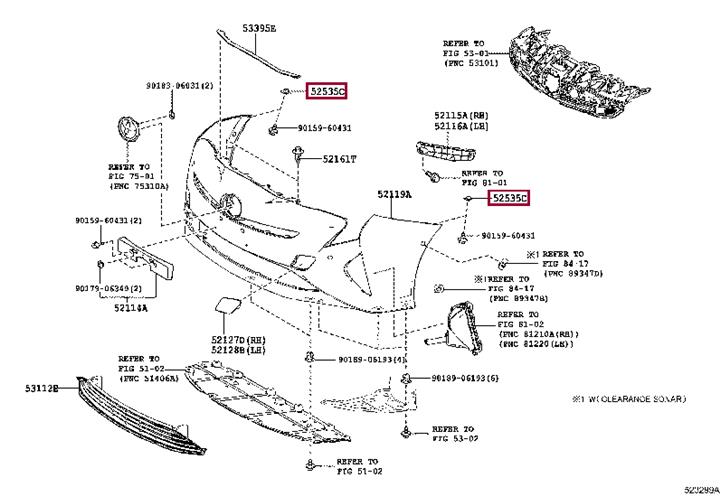 5253550060 Toyota Bumper mount