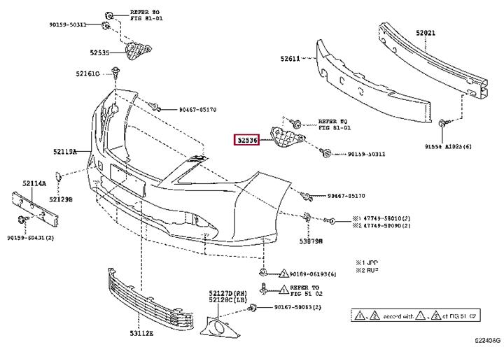 5253633050 Toyota Bumper mount