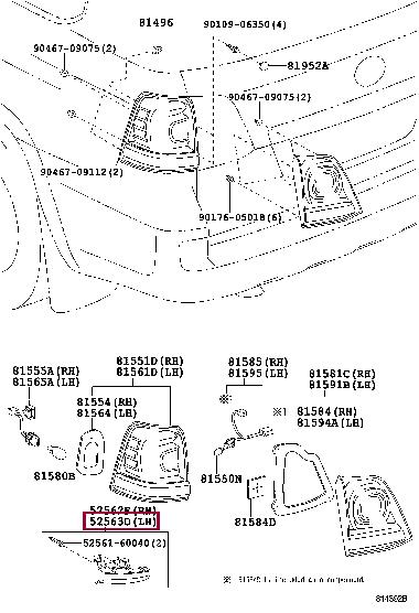 5256360040 Toyota Bumper mount