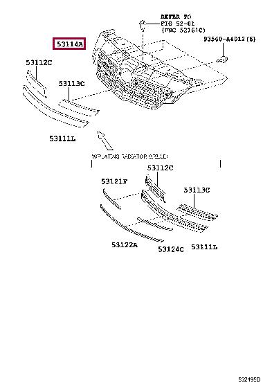 5311412100 Toyota Grille radiator