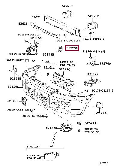 5327360020 Toyota Bracket bumper