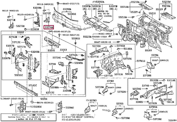 5327460070 Toyota Bracket bumper