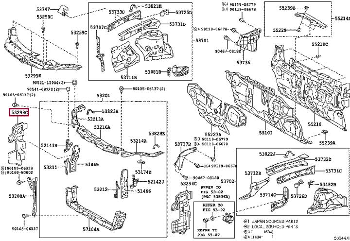 5329333080 Toyota LUFTLEITBLECH