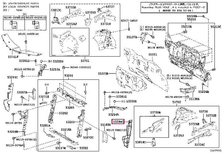 5329402160 Toyota DEFLECTOR, RADIATOR