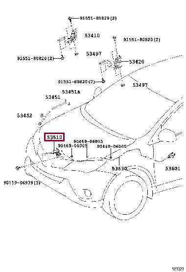 5351042100 Toyota Hood lock