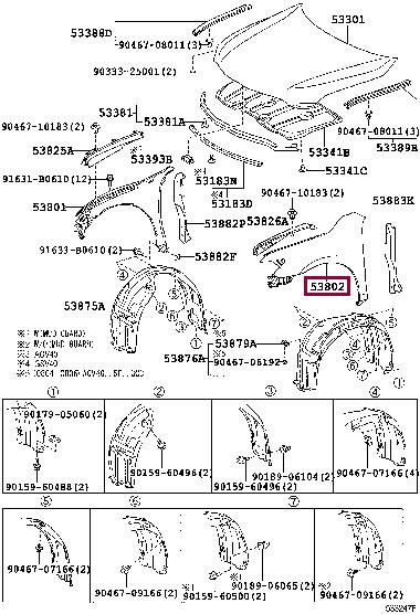 5380233180 Toyota Wing