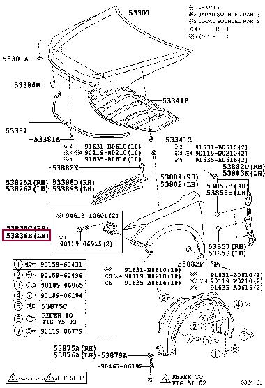 Buy Toyota 53804-33030 at a low price in United Arab Emirates!