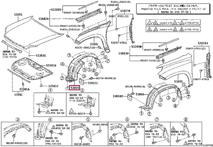 Wheel arch liner Toyota: 5380560041 Toyota Inner wing panel