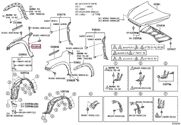 Toyota 53811-42220 Wing 5381142220 5381142220 Toyota Wing