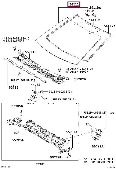 561010K060 Toyota Windshield