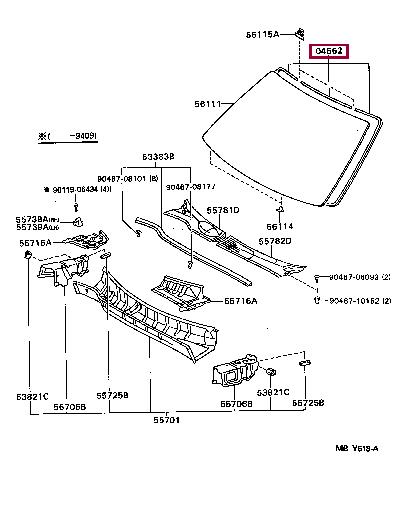 Weatherstrip Toyota 56117-50130