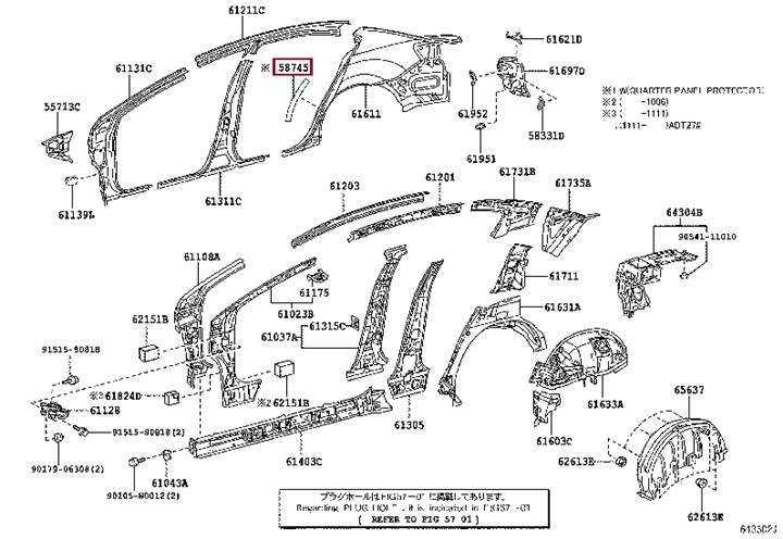 5874105040 Toyota PROTECTOR, QUARTER P