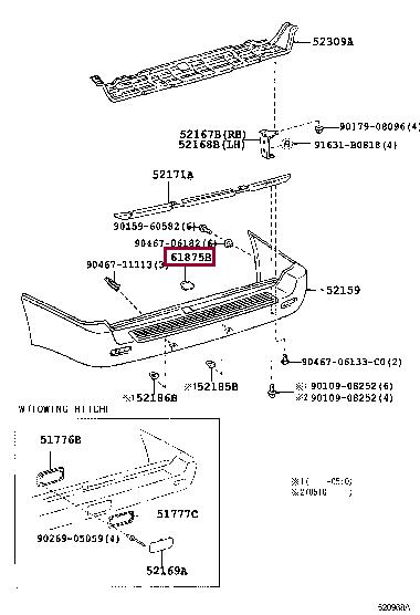 6187560020D0 Toyota Bumper cover