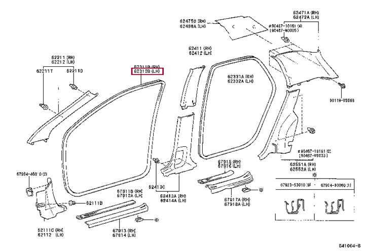 6231212141B1 Toyota WEATHERSTRIP FR DOO
