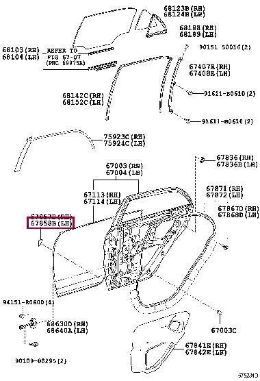 6785812090 Toyota PROTECTOR, RR DOOR