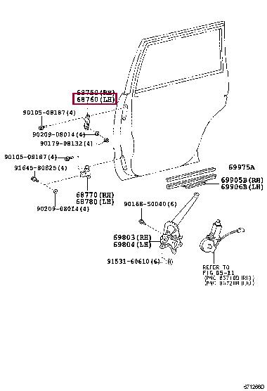6876060071 Toyota Door hinge