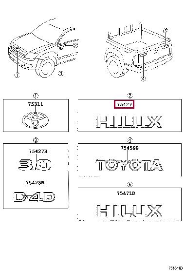 754270K040 Toyota Emblem