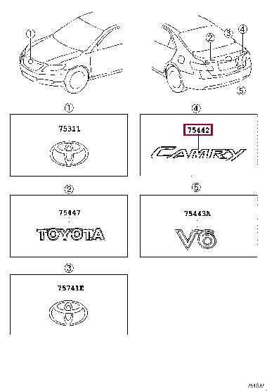 7544233300 Toyota Emblem