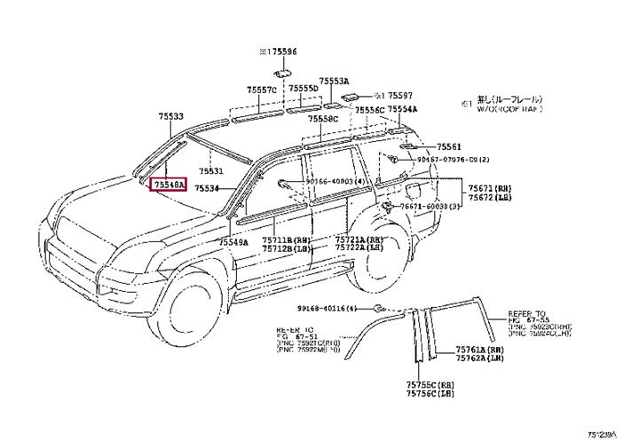 7554860010 Toyota Windshield molding
