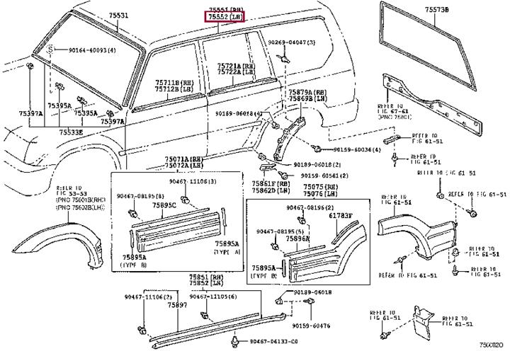 7555260040 Toyota Molding